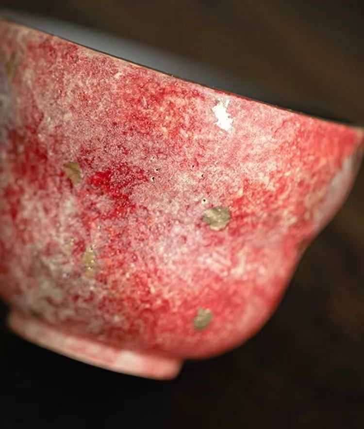 炎彩金斑湯呑 麓庵窯工房作