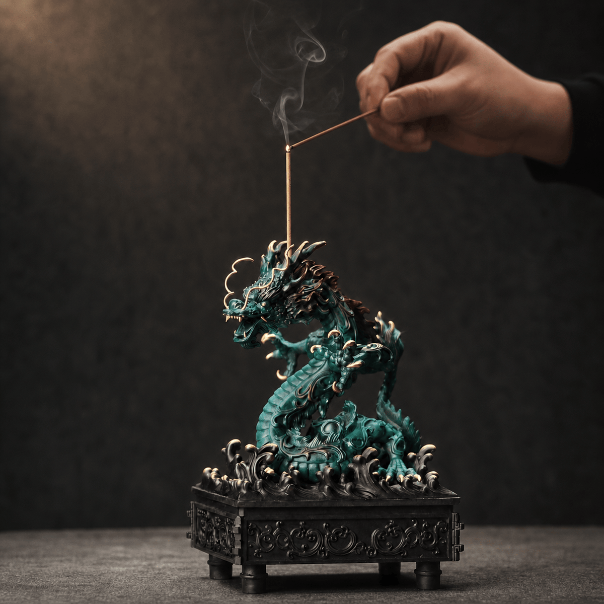 昇龍香炉 明代宮廷香道伝承者作