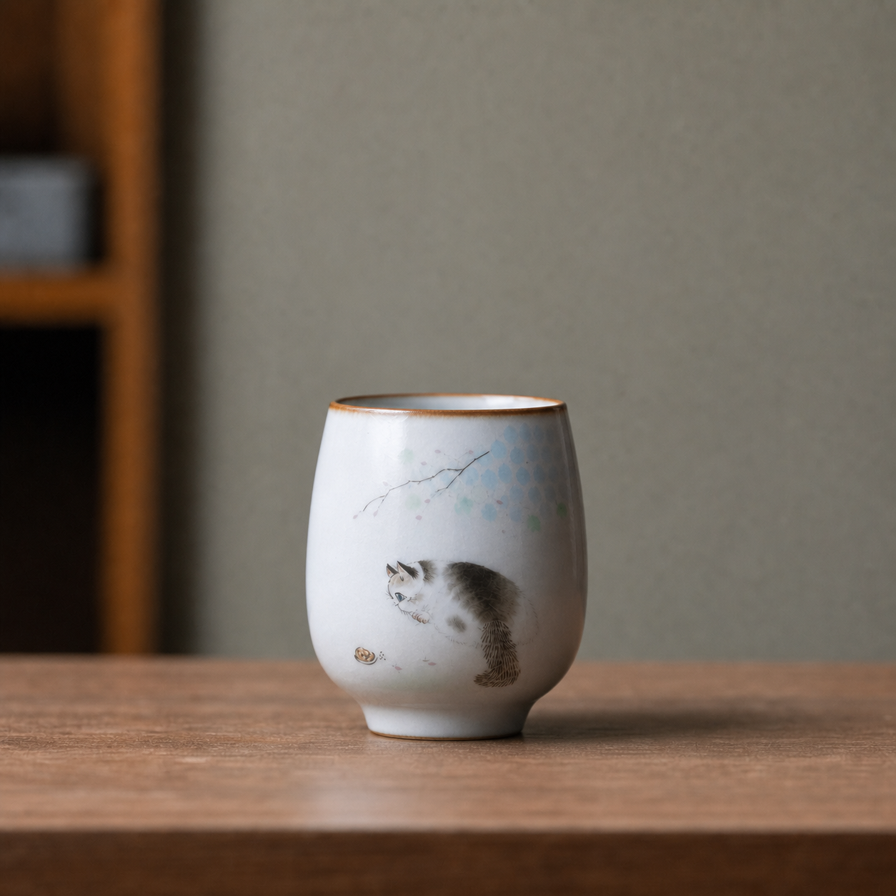 ひなたぼっこ猫の湯呑