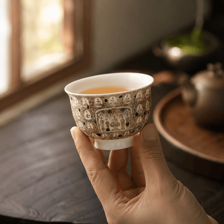 敦煌万仏文湯呑　麓庵窯工房作