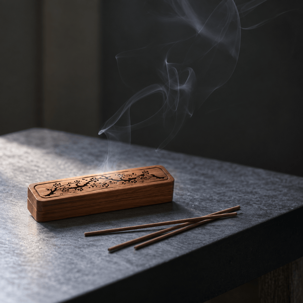 職人手作り 竹製携帯二層香皿（布袋付き）
