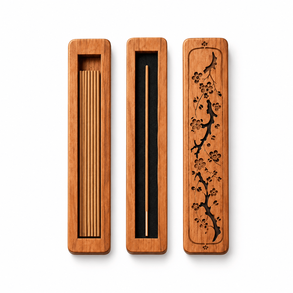 職人手作り 竹製携帯二層香皿（布袋付き）