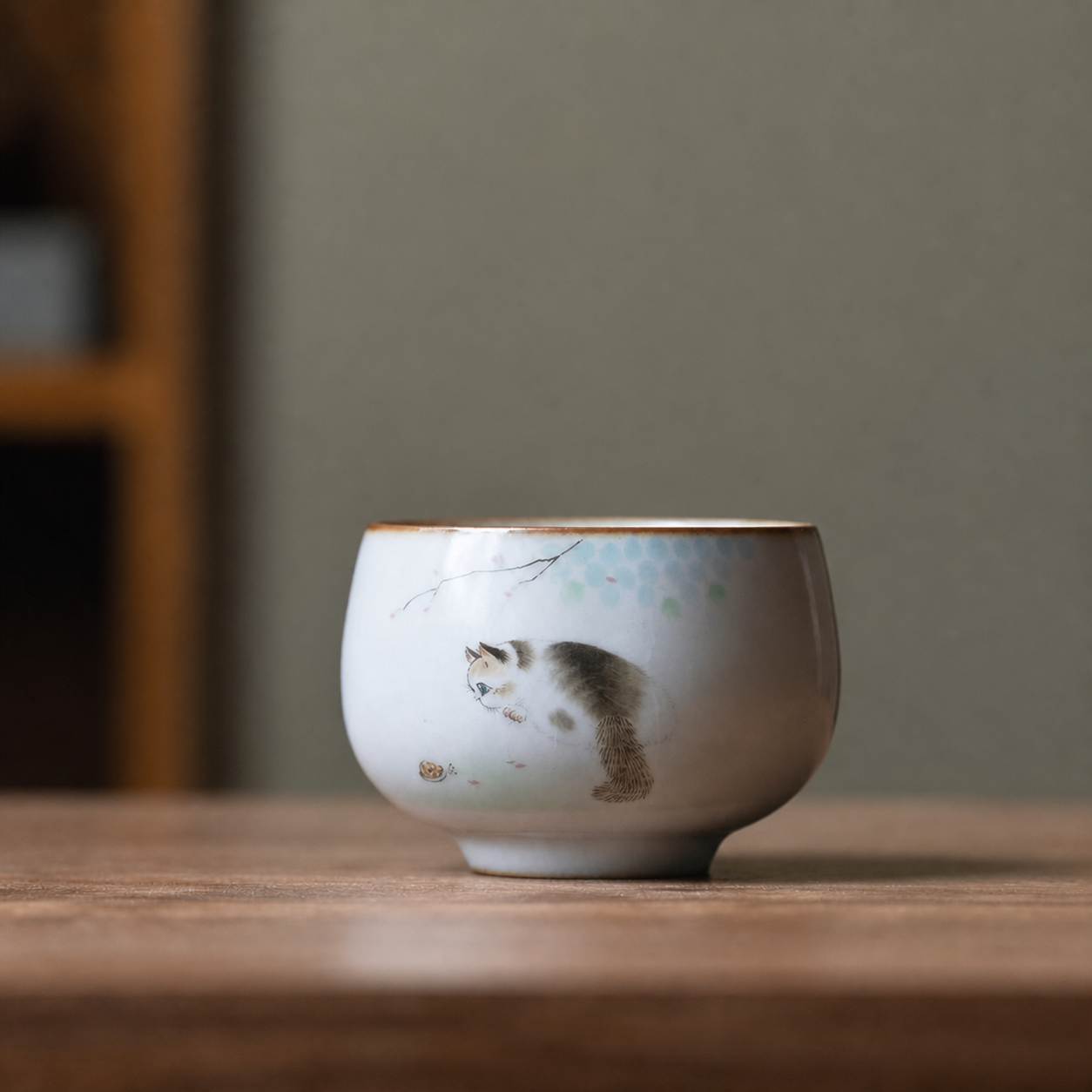 ひなたぼっこ猫の湯呑
