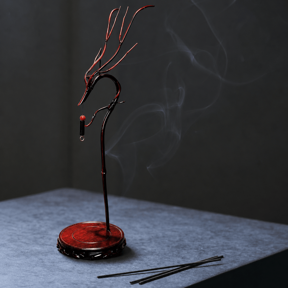 Handmade Bamboo Dragon Head Incense Holder