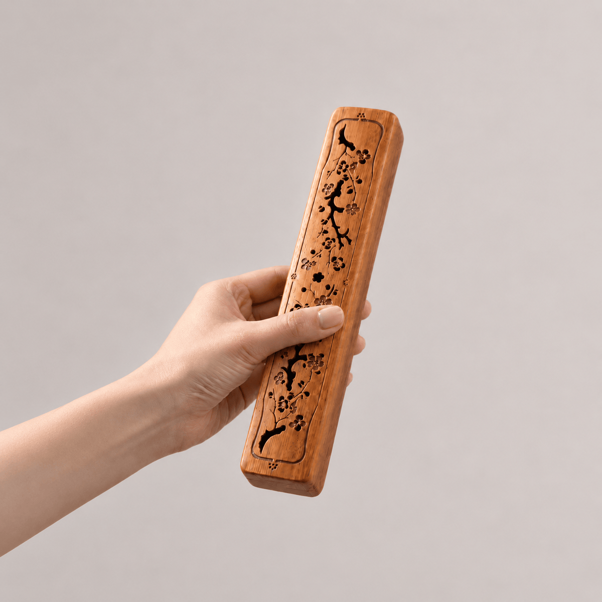 職人手作り 竹製携帯二層香皿（布袋付き）